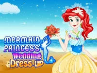 Mermaid princess wedding dress up