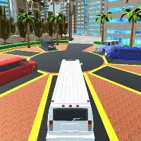 Luxury limo taxi driver city game