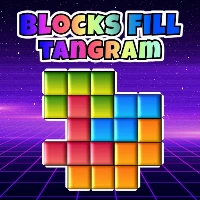 Blocks fill tangram puzzle