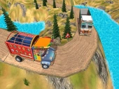 Us cargo truck driving 3d