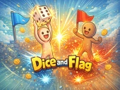 Dice and flag