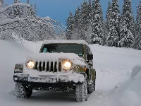 Offroad snow jeep passenger mountain uphill drivin