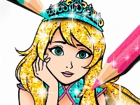 Princess coloring book glitter